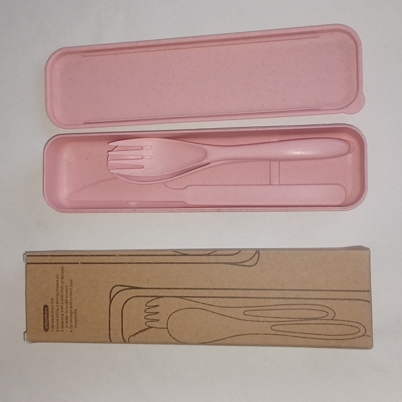 Good Wheat Green Producers Tableware suit Pink spoon, fork, knife set with case - Picture 10 of 10